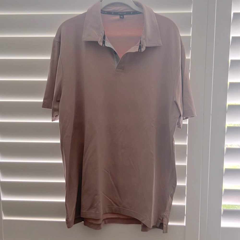 Public Rec XL polo in like new condition. Dusty rose with grey placket.